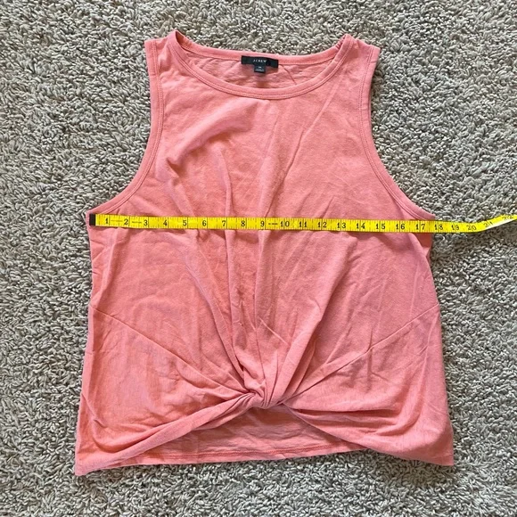 J Crew Slub Twist-Front Tank Tropical Coral Size Medium - Picture 7 of 8